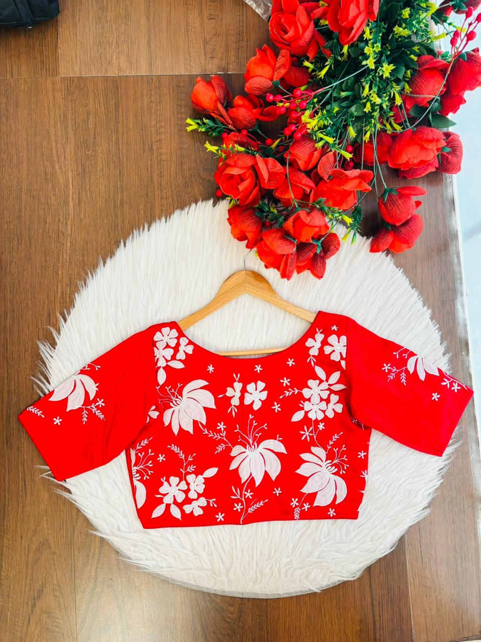Floral Applique Designer Blouse