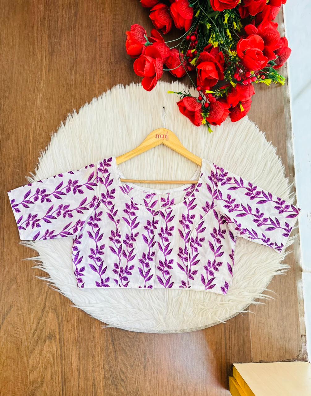 Dreamy Cute-Printed Cotton Designer Blouse