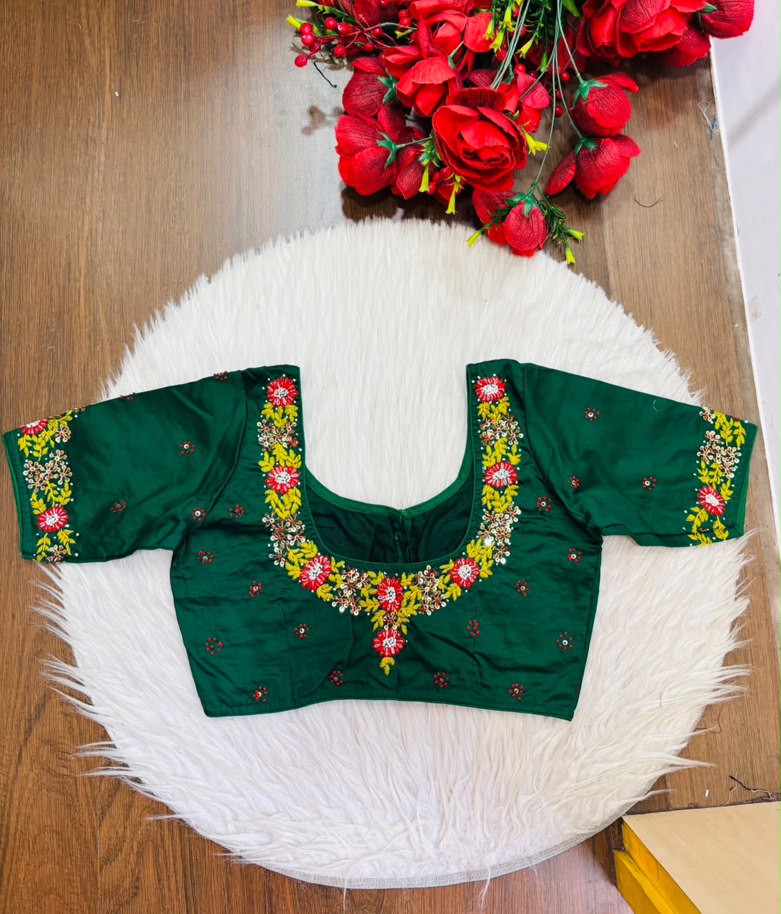 Blooming Scarlet Handwork Blouse