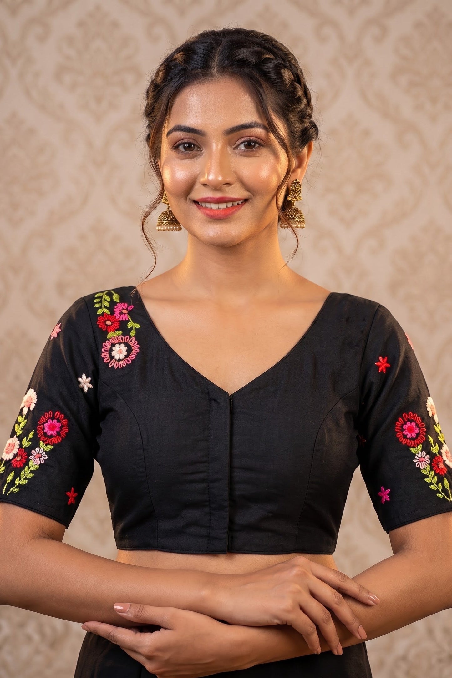 Blooming Paradise – Handstitched Designer Blouse