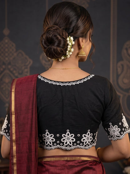 A Crown of Petals Cotton Embroidered Blouse