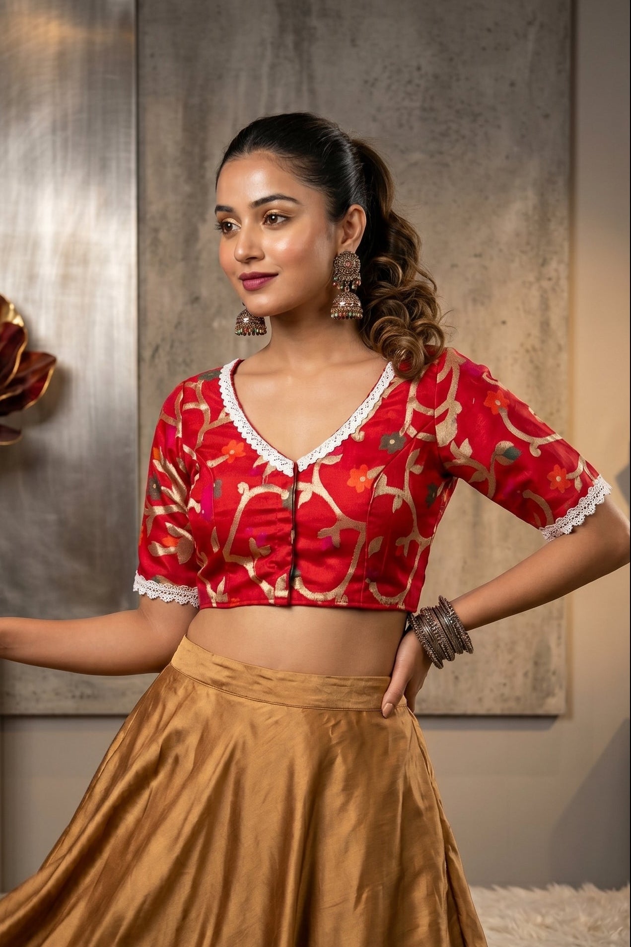 Ethni Cool Blossom Muslin Jamdani Blouse