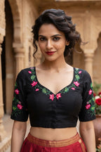 Lotus Majesty Vichitra Silk Blouse