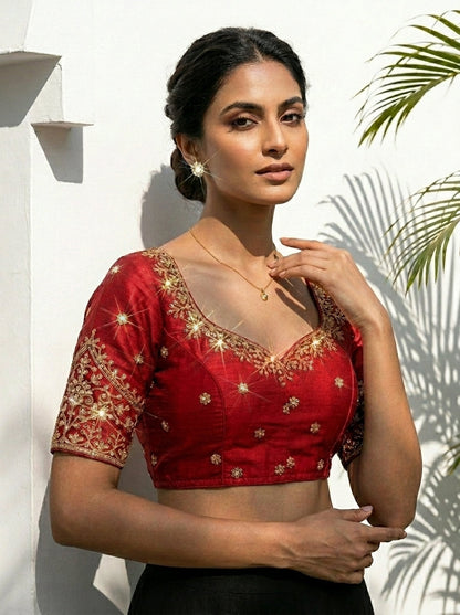The Secret Leaf (Vichitra Silk Blouse)