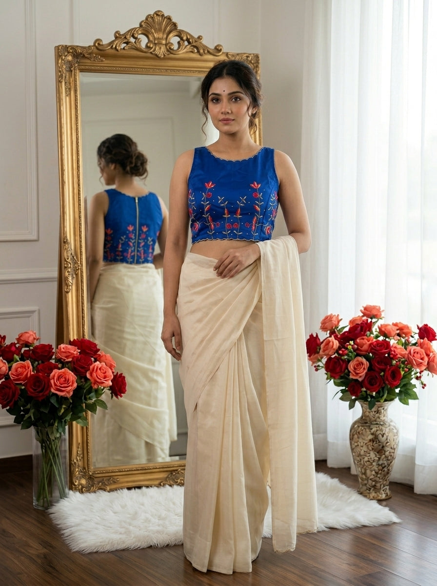 Rising Rever Floral Embroidery Blouse