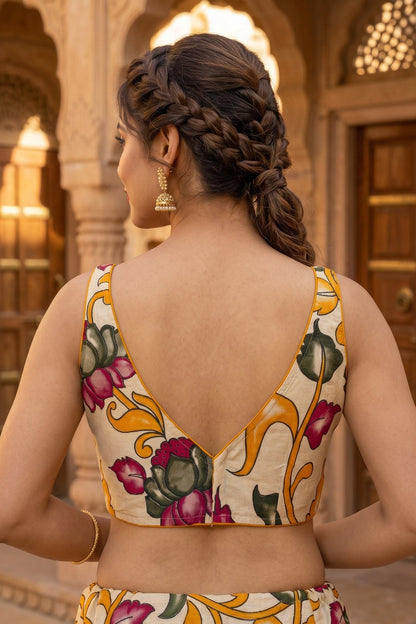 Fleur Essence kalamkari-Designer Blouse
