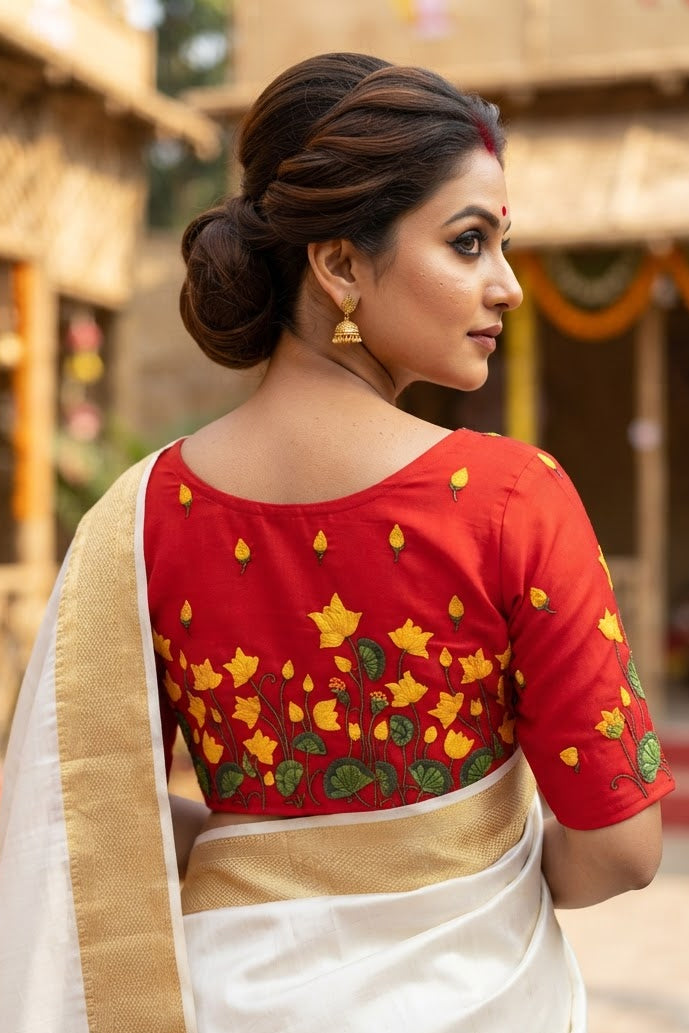 Lotus Majesty Vichitra Silk Blouse
