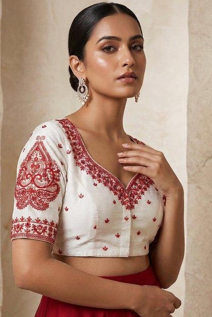 Portrait of Royalty Vichitra Silk Blouse
