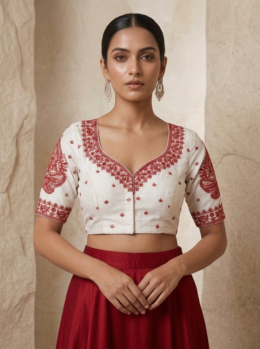 Portrait of Royalty Vichitra Silk Blouse