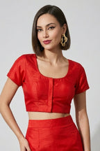 Red Tuilip Fancy Silk Blouse
