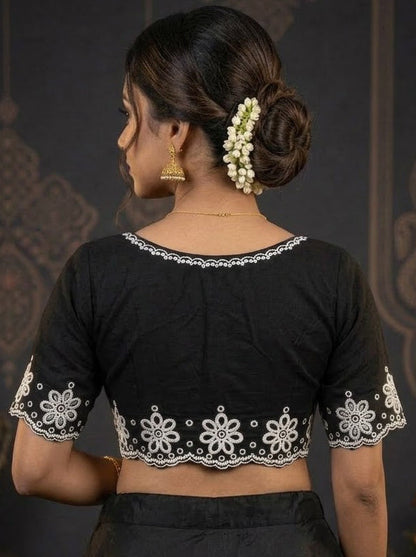 A Crown of Petals Cotton Embroidered Blouse