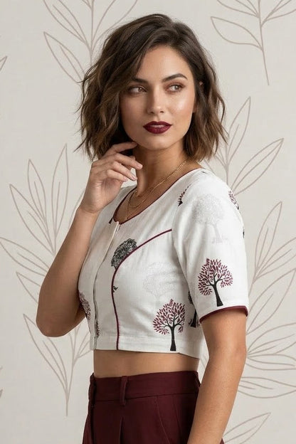 Signature Print Cotton Blouse