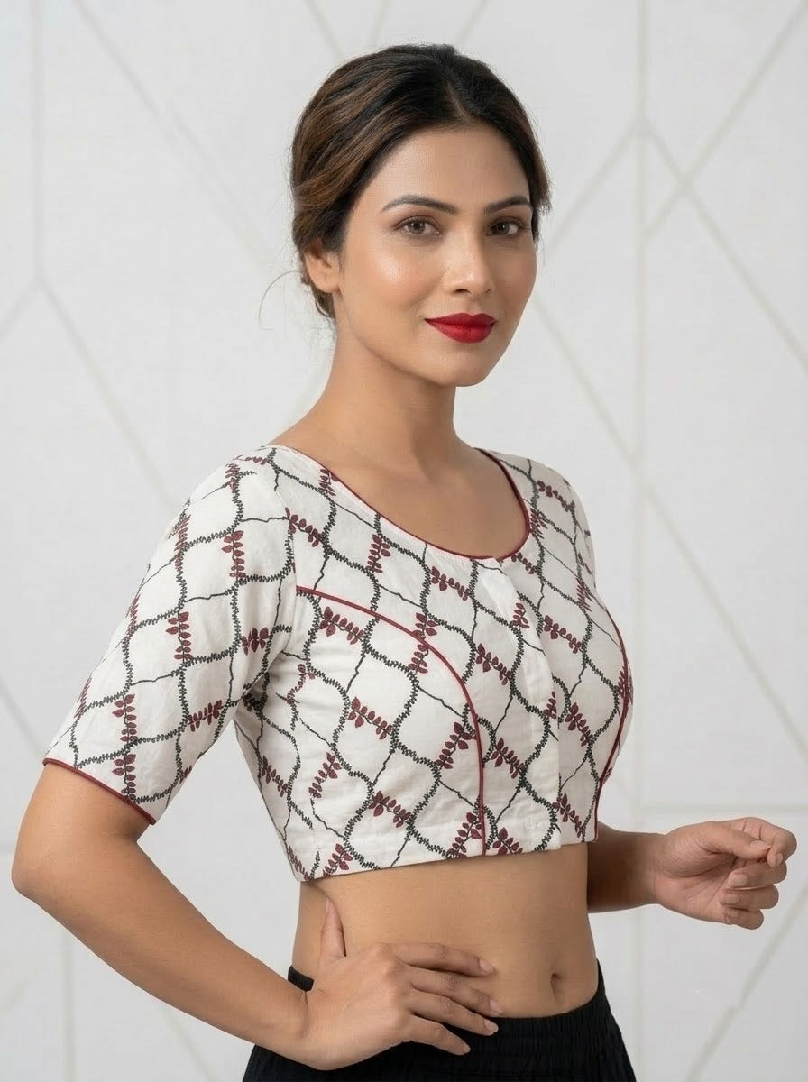 Signature Print Cotton Blouse