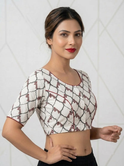 Signature Print Cotton Blouse