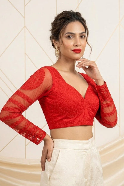 Inspired by Royal Grace Organza Embroidered Blouse