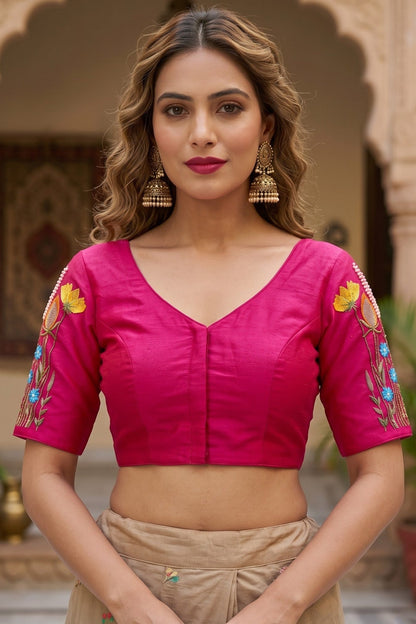 Gilded Garden Vichitra Silk Blouse