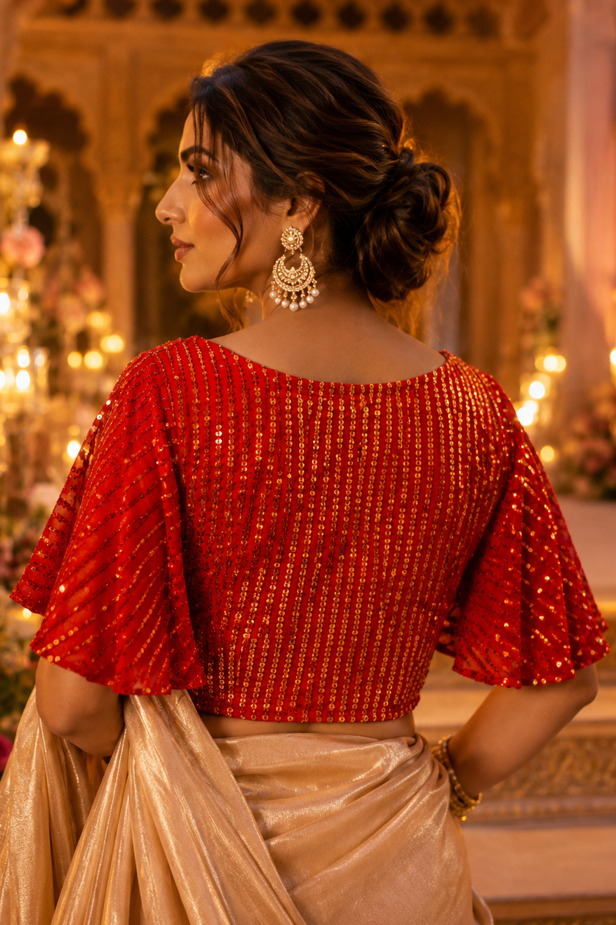 Unfold Your Wings - Designer  Blouse
