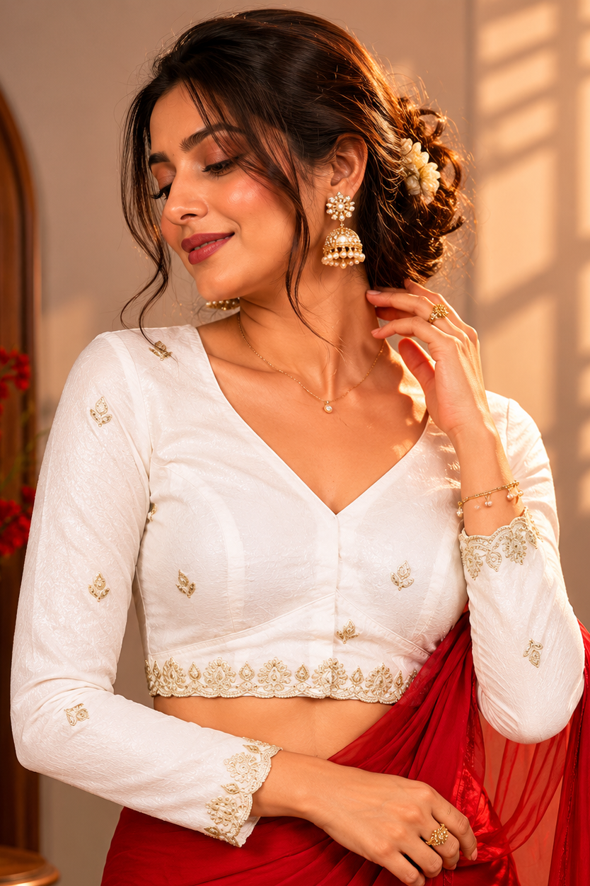 Mon Amaar Pearl Grace Blouse (Only Blouse)