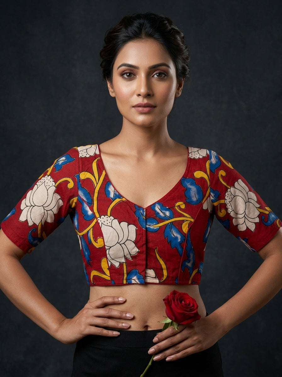 Rakta Kamala Kalamkari Blouse