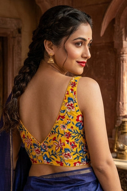 Fleur Essence kalamkari-Designer Blouse