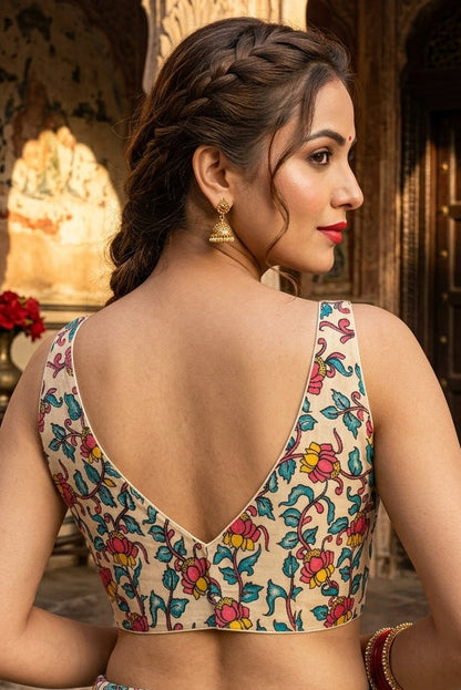 Fleur Essence kalamkari-Designer Blouse