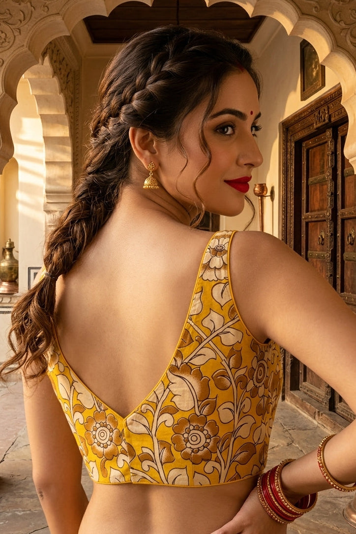 Fleur Essence kalamkari-Designer Blouse