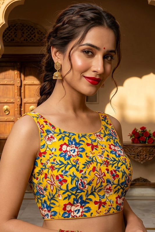 Fleur Essence kalamkari-Designer Blouse