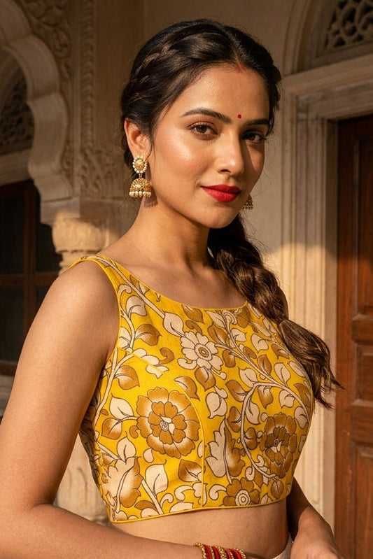 Fleur Essence kalamkari-Designer Blouse