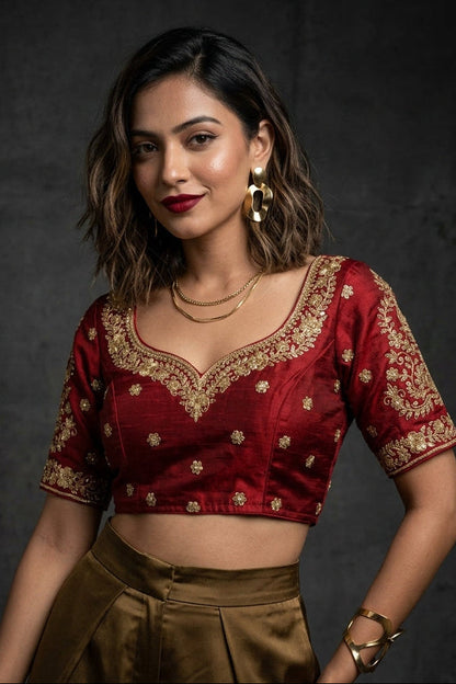 Emerald Vine Zari New Designer Blouse