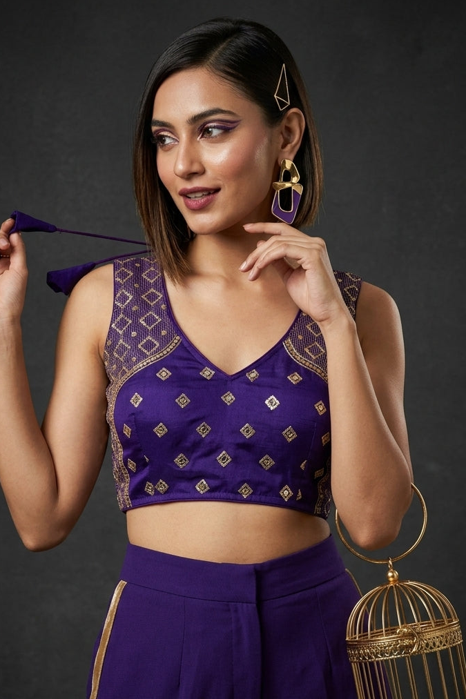 Golden Crown- Designer Blouse