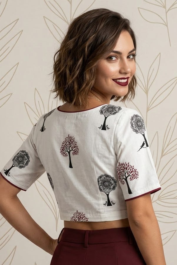 Signature Print Cotton Blouse
