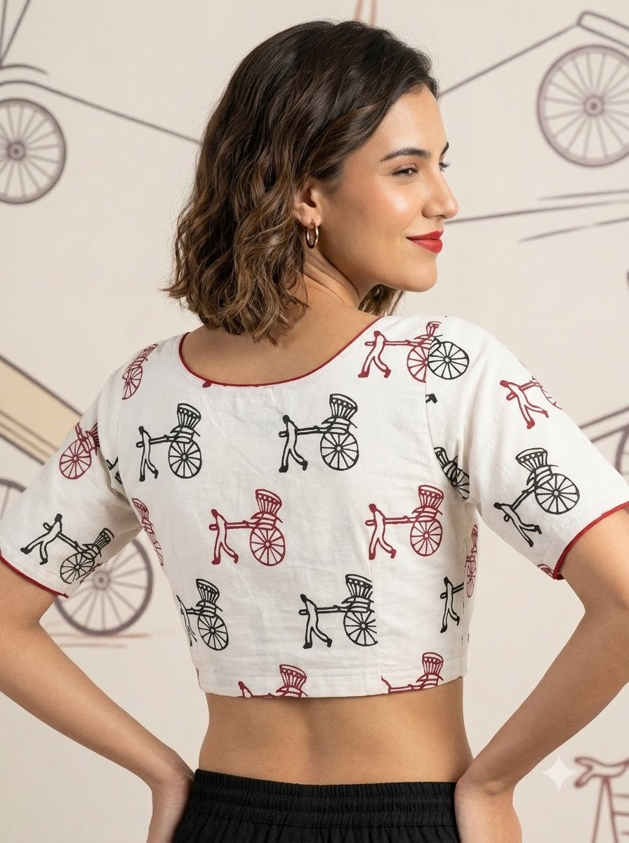 Signature Print Cotton Blouse