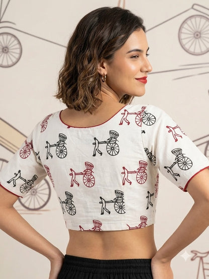 Signature Print Cotton Blouse
