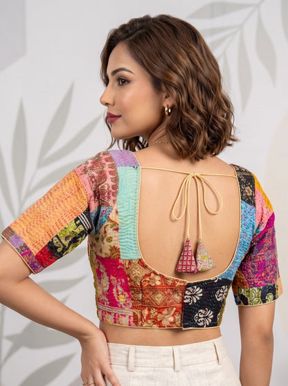 Color Carnival Boul Kantha Stitch Blouse