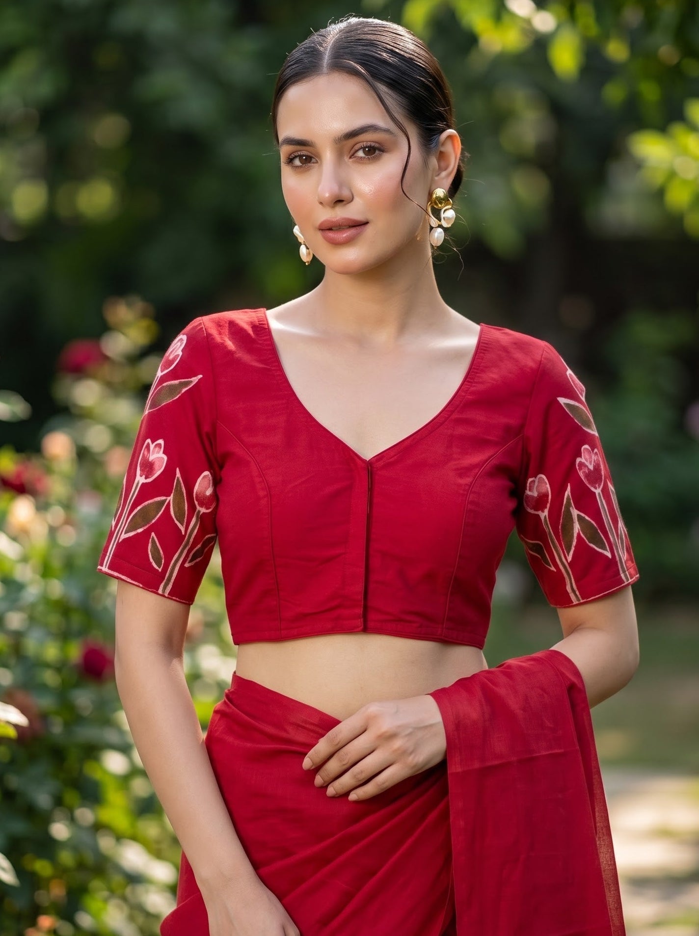 Tulip Charm Batik Blouse