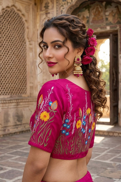 Gilded Garden Vichitra Silk Blouse