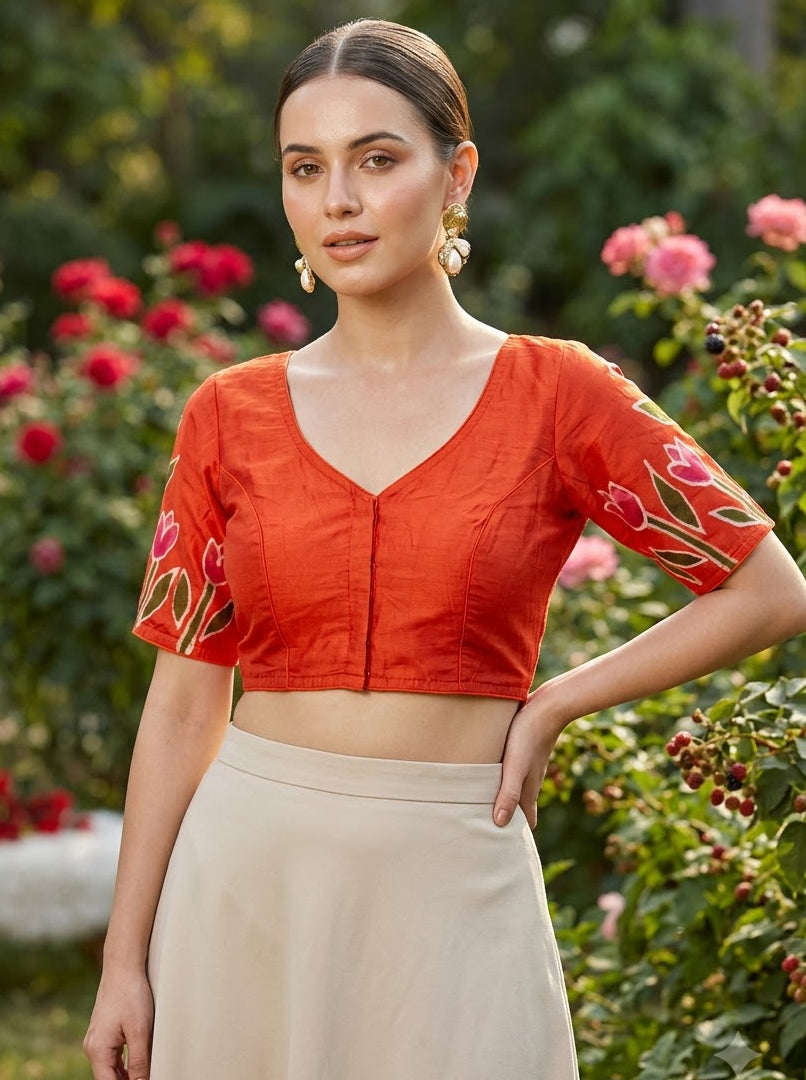 Tulip Charm Batik Blouse