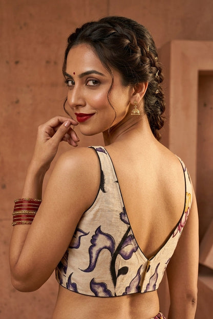 Fleur Essence kalamkari-Designer Blouse