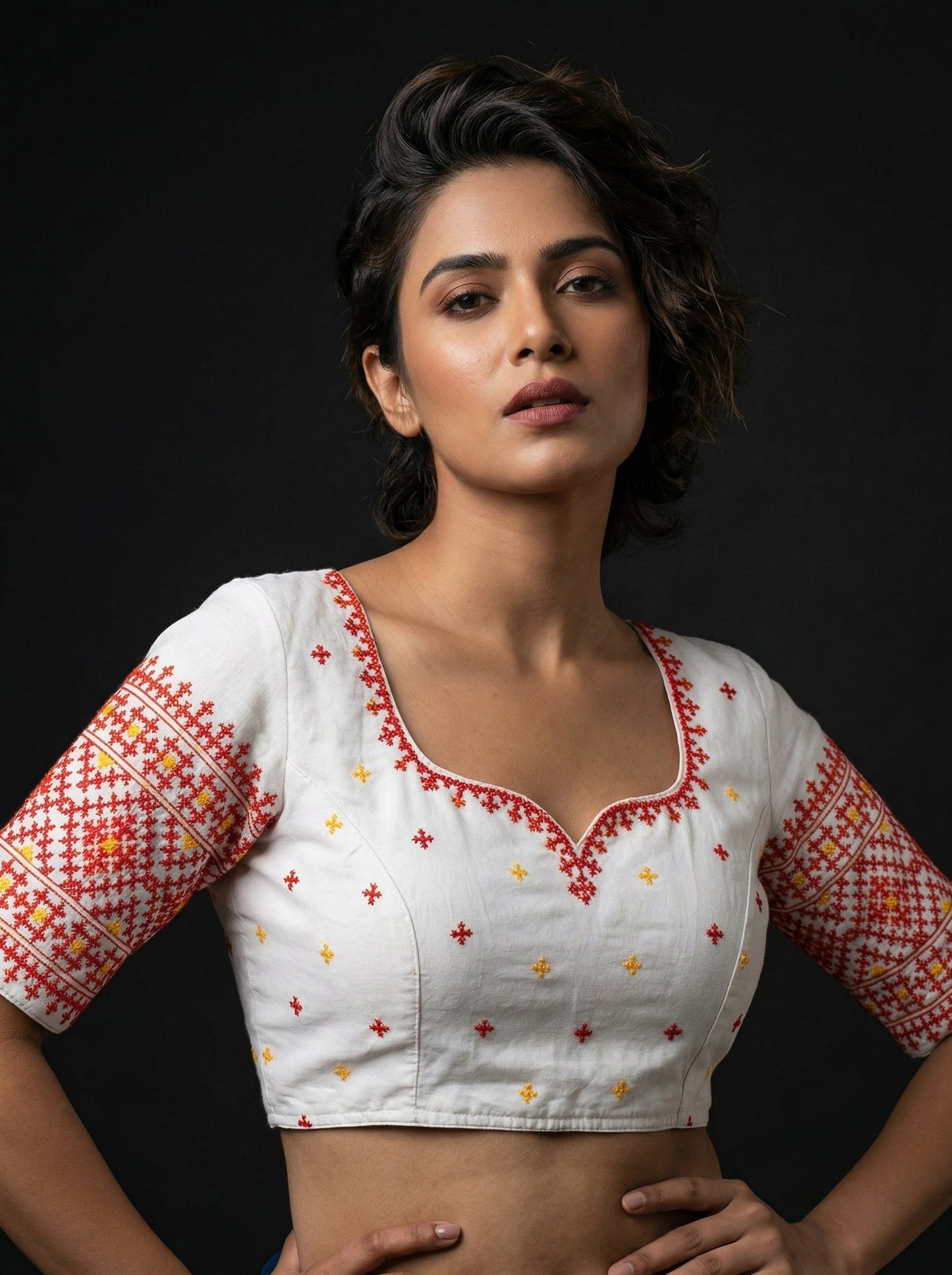 Petal Thread  Embroidery Blouse
