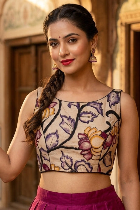 Fleur Essence kalamkari-Designer Blouse