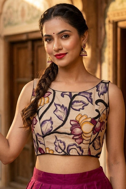 Fleur Essence kalamkari-Designer Blouse