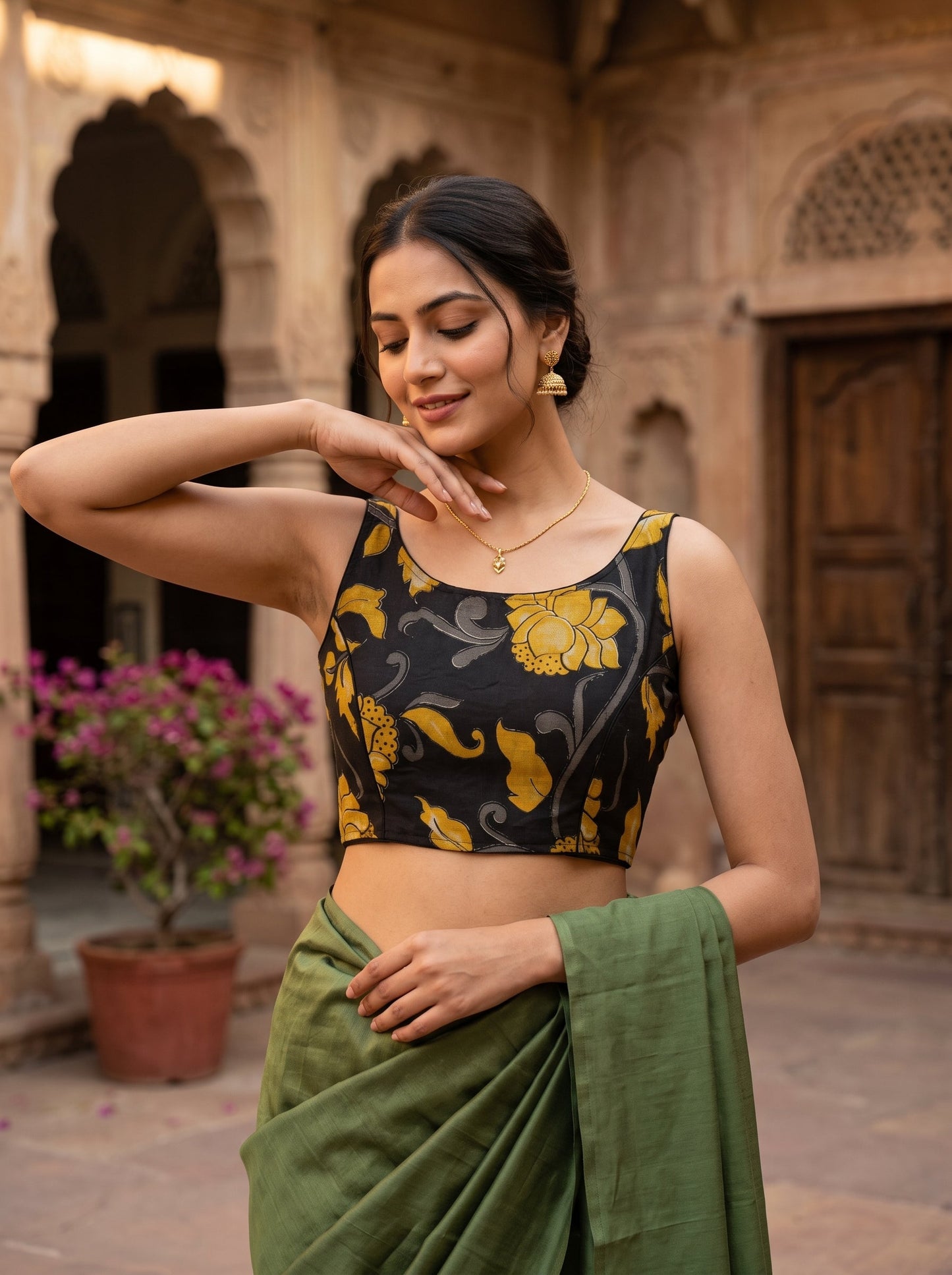 Fleur Essence kalamkari-Designer Blouse