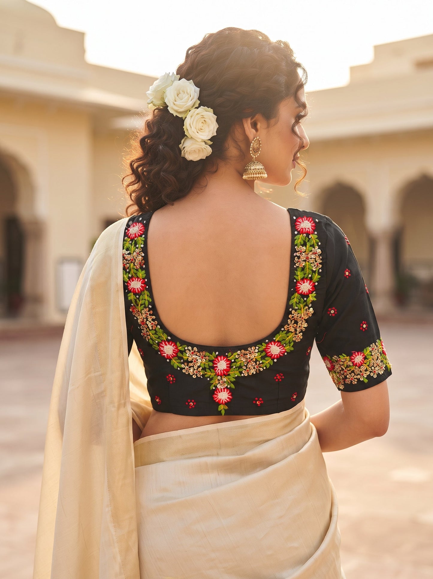Blooming Scarlet Handwork Blouse