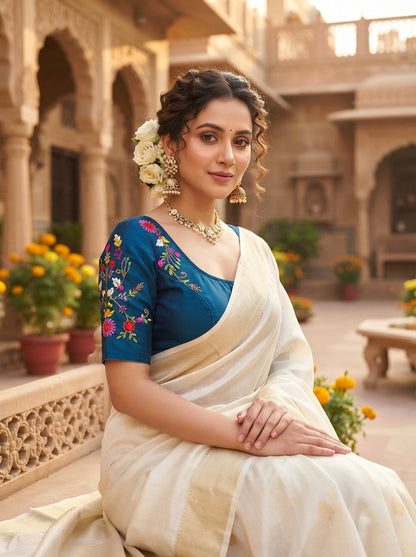 Floral Symphony Handwork Blouse