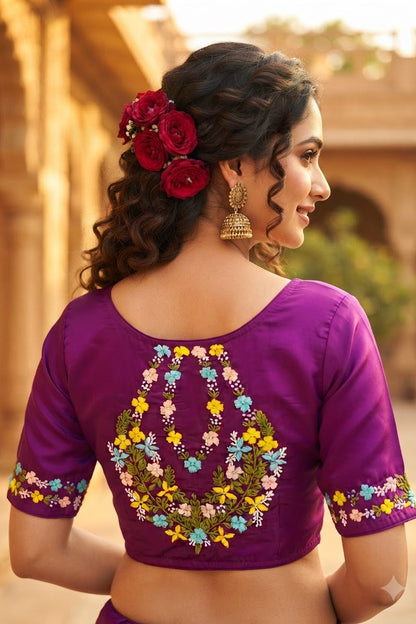 Wildflower Wreath Handstitched Designer Blouse