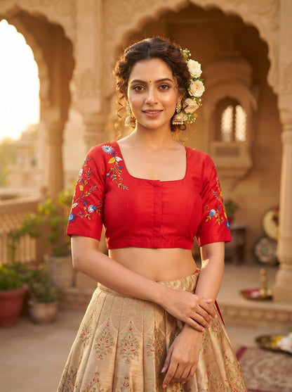 Floral Symphony Handwork Blouse