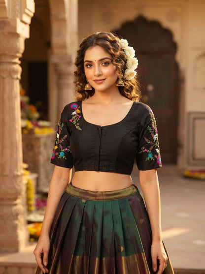 Floral Symphony Handwork Blouse