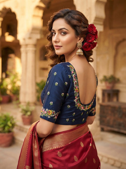 Kumkum Blossom Handwork Blouse
