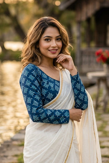 Printed Charm-Simple And Fancy Cotton Blouse