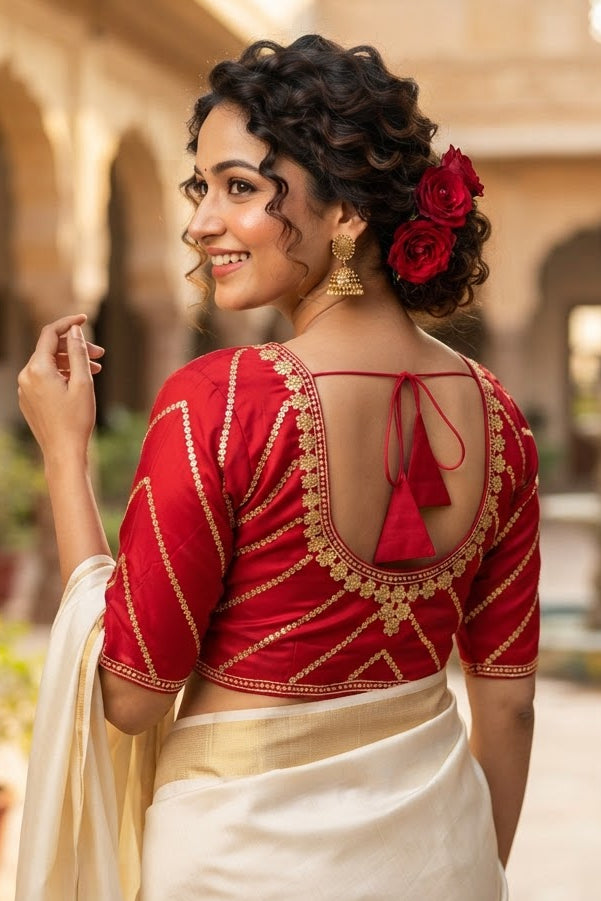 Elegance Becomes Art Vichitra Silk Blouse